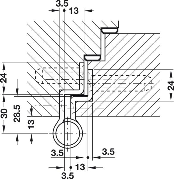 Objekttürband Edelstahl matt VN 5959/160 N für gefälzte flächenbündig einschlagende Objekttüren bis 120 kg Simonswerk